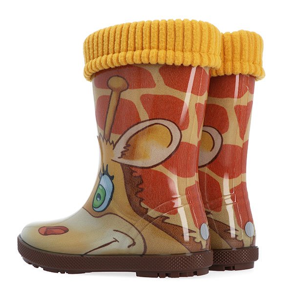 Dětské zateplené holínky Demar HAWAI LUX PRINT 0048 AK žirafa